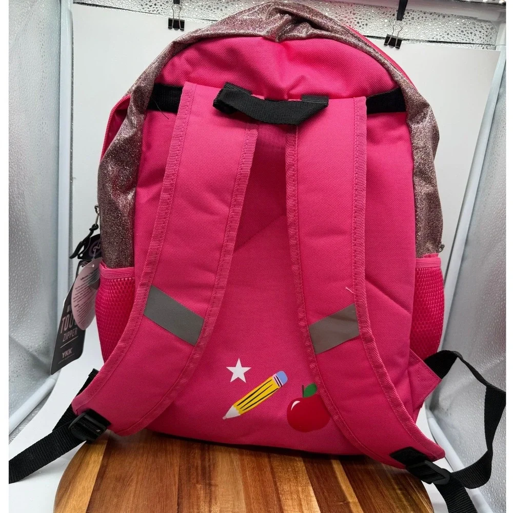 Locker Club 4pc Backpack Set Pink Gold Glitter Lunch Bag Pencil Case Headphones